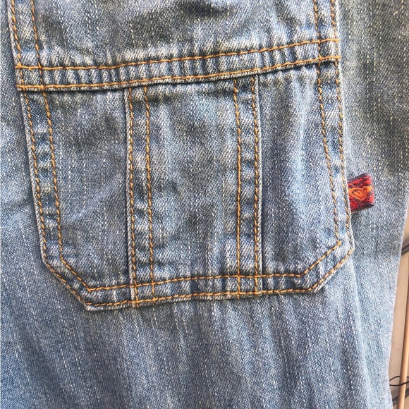 1970s style Roxy brand front pocket button Jeans Size 7 - Picture 4 of 5